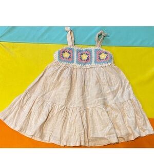 Haute Hippie Crochet Floral Dress - Cream and Multicolor. Never work. Size 5.